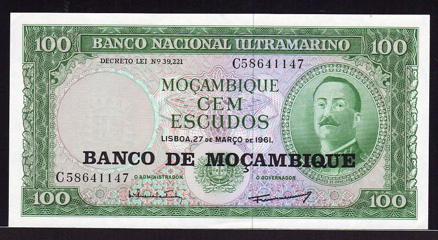 Mozambique 100 Escudos ND (1967), GemCU
